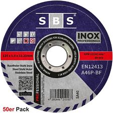 Tarcze tnące SBS® Ø125mm x 1mm 50 szt. INOX Stal nierdzewna Metal Tarcze elastyczne Stal na sprzedaż  Wysyłka do Poland