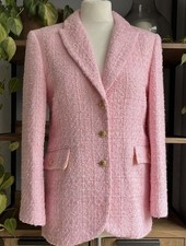 JAQUETA BLAZER ZARA TWEED COM BOTÕES ROSA TAMANHO: grande feita no Marrocos comprar usado  Enviando para Brazil