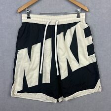 Shorts Nike Masculino Extra Grande Preto Branco Malha de Basquete Forrada Estampa de Fonte Grande comprar usado  Enviando para Brazil