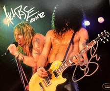SLASH + AXL ROSE (Guns N' Roses) assinado 8x10" autêntico autógrafo original com certificado de autenticidade comprar usado  Enviando para Brazil