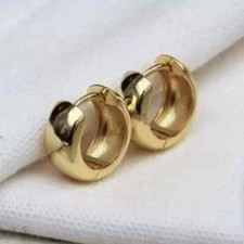Brincos de argolas vintage clássicos pequenos robustos Huggies ouro amarelo 14k sólido comprar usado  Enviando para Brazil