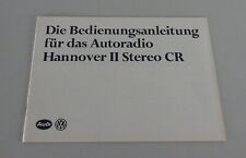 Manual de instrucciones VW Audi radio de coche Hannover II Stereo CR stand 06/1982 segunda mano  Embacar hacia Argentina