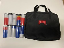 Usado, Conjunto de fichas de pôquer para viagem de bicicleta com bolsa de lona preta com zíper (veja fotos) comprar usado Usado, Conjunto de fichas de pôquer para viagem de bicicleta com bolsa de lona preta com zíper (veja fotos) comprar usado  Enviando para Brazil