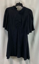 Mini vestido Free People feminino preto Be My Baby gola simulada frente franzida tamanho 12 comprar usado  Enviando para Brazil