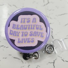 Usado, It's a Beautiful Day to Save Lives - Carretel de crachá, parte traseira giratória retrátil  comprar usado  Enviando para Brazil