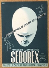 Pôster publicitário vintage Roland Hugon cuidados com os cabelos calvície espectro fantasma anos 40 comprar usado  Enviando para Brazil