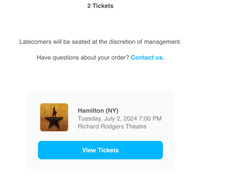 Hamilton tickets nyc for sale  Olney