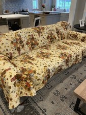 Pokrowiec na sofę VTG lata 80-te Flower Design MCM Ochraniacz na kanapę pasuje do 3-4 miejsc L / XL na sprzedaż  Wysyłka do Poland