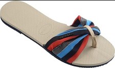 Novo HAVAIANIAS St Tropez Chinelos Sandálias Tecido Listrado Feminino Tamanho 39 40 comprar usado  Enviando para Brazil