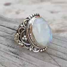 Anel de declaração Rainbow Moonstone prata esterlina 925 feito à mão todos os tamanhos R224 comprar usado  Enviando para Brazil