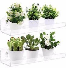 2 paquetes de estantes de ventana para plantas de interior, estante de pared flotante transparente acílico de 12 pulgadas  segunda mano  Embacar hacia Argentina