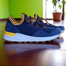 Tênis esportivo Polo Ralph Lauren masculino azul amarelo malha com cadarço tamanho 10.5 comprar usado  Enviando para Brazil