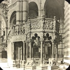 Foto antiga de vidro com lanterna mágica da Catedral de Siena, usado comprar usado  Enviando para Brazil