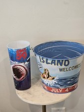 Balde de pipoca Tubarão Chum Jaws 50º aniversário 4 de julho regata Amity & Cup comprar usado  Enviando para Brazil