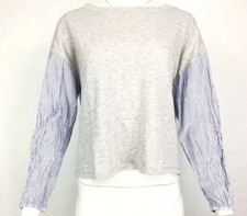 Usado, Blusa Olivia Blu Feminina Cinza Moletom Top Manga Listrada Azul Tamanho Médio A10 comprar usado  Enviando para Brazil