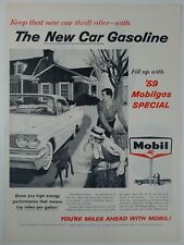 1950's MOBIL Gasolina Novo Carro Mobilgas Dog Driveway Colorido Vintage Impressão Anúncio, usado comprar usado  Enviando para Brazil