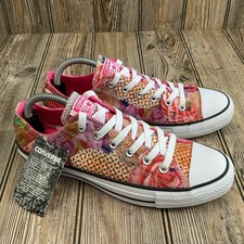 Converse all star Feminino Rosa Laranja 553298f Digital Floral Rosa Tamanho 9.5 NOVO, usado comprar usado  Enviando para Brazil