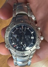 Relógio de pulso masculino vintage quartzo alarme Bulova Marine Star com pulseira funcionando 39mm, usado comprar usado  Enviando para Brazil