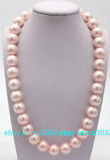 Usado, Enorme 8/10/12/14/16mm Rosa Natural South Sea Shell Pearl Contas Redondas Colar 20" comprar usado  Enviando para Brazil