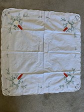 embroidered christmas tablecloth for sale  DUNDEE