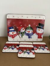 Snowman christmas tablemats for sale  CHELMSFORD