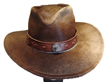 CHAPÉU DE COWBOY VINTAGE SALVATORE CABELO DE VACA COURO PAMPA GAÚCHO OUTBACK PEQUENO. ARGENTINA comprar usado  Enviando para Brazil