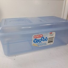 Recipiente de armazenamento de plástico vintage esterilite flip tops tom azul 1995 articulado comprar usado  Enviando para Brazil