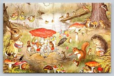 Usado, Cartão postal fantasia carrossel cavalo cogumelo Molly Brett animais da floresta comprar usado  Enviando para Brazil