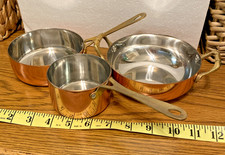 Usado, Mini conjunto de 3 peças de aço inoxidável banhado a cobre (frigideira, panela de molho, frigideira) comprar usado  Enviando para Brazil