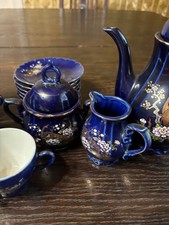 Porcelain set coffee vintage retro Yamato deluxe set of cups blue  na sprzedaż  PL