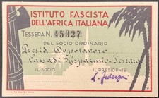 ISTITUTO COLONIALE F… TESSERA DI SOCIO ORDINARIO A.XVIII° 1940 1 BOLLINO ICF, usado comprar usado  Enviando para Brazil