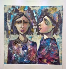 Quadro dipinto figure usato  Vodo Cadore