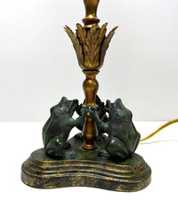 Abajur de mesa vintage Frederick Cooper Chicago Verdigris metal 3 sapos cantores comprar usado  Enviando para Brazil