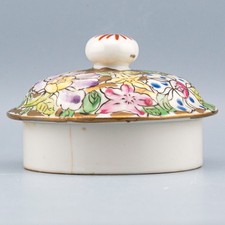 Usado, Bule de chá vintage chinês com tampa de porcelana MilleFleur dourado branco final do século XX comprar usado  Enviando para Brazil