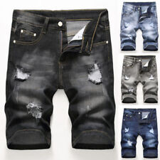Calça jeans masculina nova marca casual jeans desgastada rasgada curta comprar usado  Enviando para Brazil