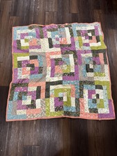 Cobertor de algodão abstrato colorido patchwork design floral bebê/berço 43x43”, usado comprar usado  Enviando para Brazil