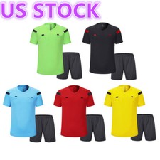 Camiseta masculina árbitro de futebol com shorts uniforme de futebol traje de verão comprar usado  Enviando para Brazil