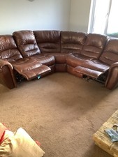Leather corner sofa for sale  TADWORTH