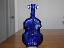 Vintage Vidro Azul Cobalto 8" Violino/Vaso Violoncelo/Garrafa Decantadora L@@K! comprar usado  Enviando para Brazil