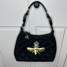 Bolsa satchel acolchoada preta My Flat In London dourada abelha rainha strass torre Eiffel  comprar usado  Enviando para Brazil