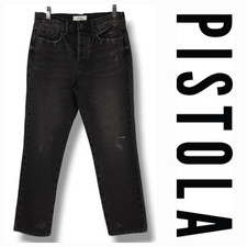 Calça jeans nova sem etiquetas pistola Charlie cintura alta botão mosca tornozelo reto tamanho. Preto 27x27, usado comprar usado  Enviando para Brazil