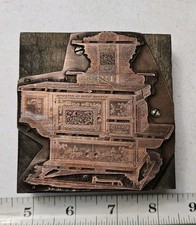 Bloco de impressão tipográfica vintage Pittston PA fogão pensamento feliz forno gama comprar usado  Enviando para Brazil