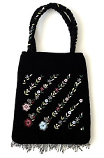 Embroidered velvet tote for sale  EASTBOURNE
