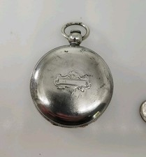 Usado, Antigo AM Waltham Coin relógio de bolso prata design Guilloche SEM CHAVE #Z354 comprar usado  Enviando para Brazil
