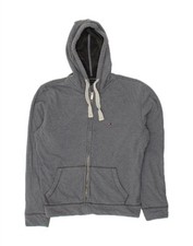 TOMMY HILFIGER Męska bluza z kapturem zapinana na zamek Sweter Medium Szary Bawełna CJ04, używany na sprzedaż  Wysyłka do Poland