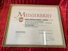 Meisterbrief fleischermeister  gebraucht kaufen  Velbert