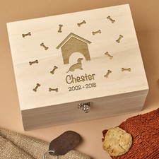 Personalised Laser Engraved Wooden  Dog, Cat, Pet  Keepsake Memory Box - Kennel for sale  EAST GRINSTEAD