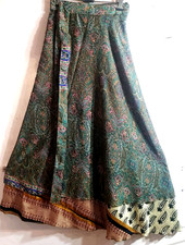 Incrível-arte Vintage Seda Sari Magic Wrap Saia Reversível Dupla Camada, comprar usado  Enviando para Brazil