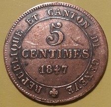 Centimes 1847 geneve d'occasion  Néré