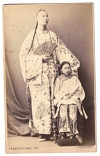 SIDESHOW CDV CHANG THE CHINESE GIGANTE + "ESPOSA" London Stereoscopic Company c1870 comprar usado  Enviando para Brazil